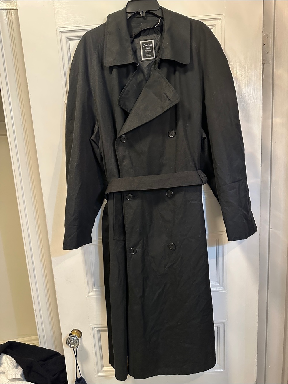 Dior Black Double-Breasted Trench with Belt
